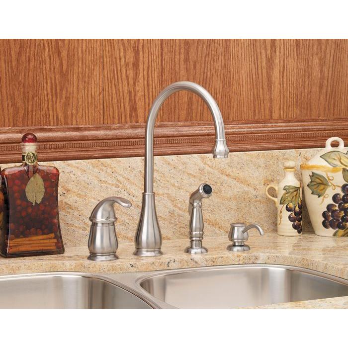 Pfister Treviso Single Handle Side Sprayer Kitchen Faucet And Soap