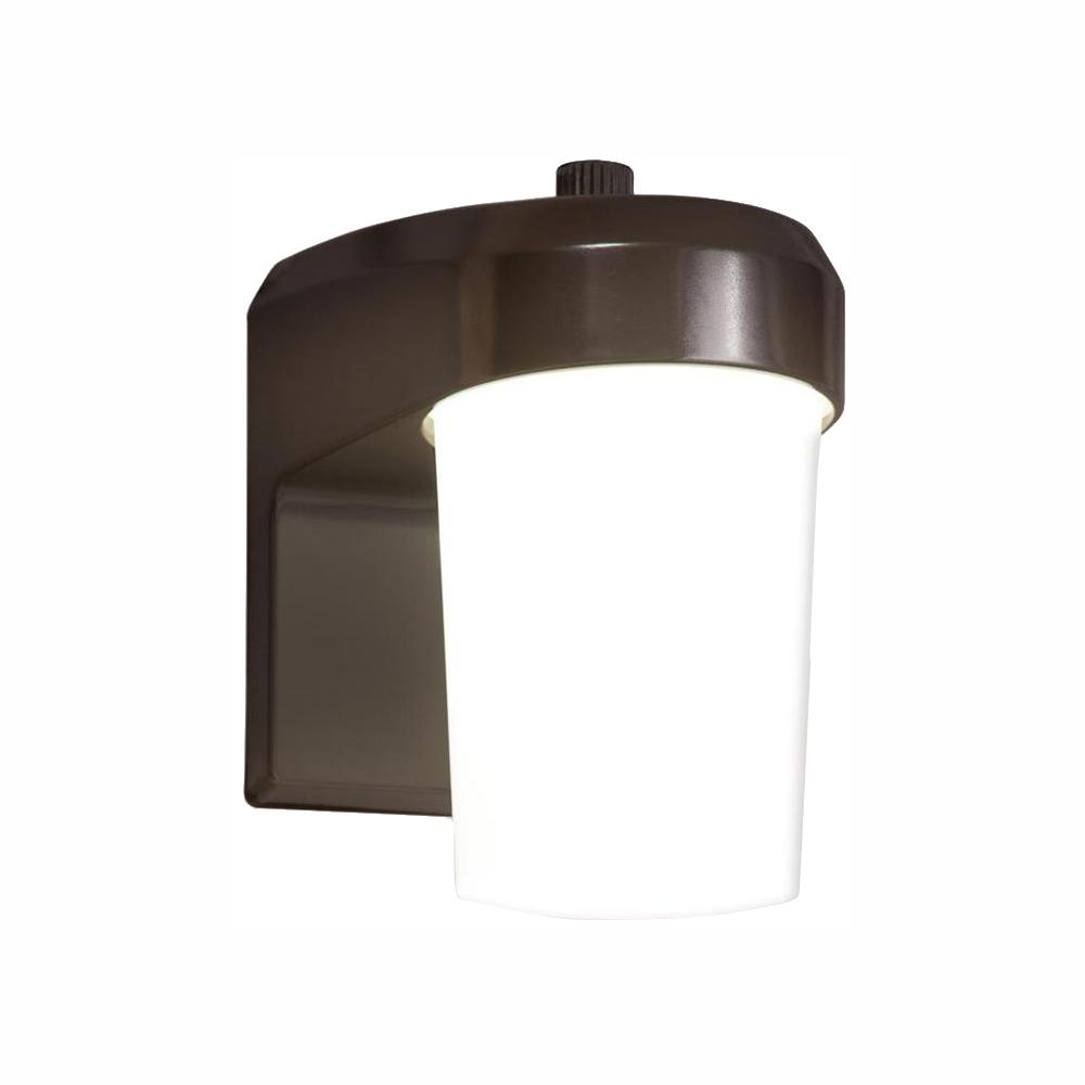 Bronze Outdoor Integrated Led Entry And Patio Light Sconce With Dusk To Dawn Photocell Sensor 5000k Daylight