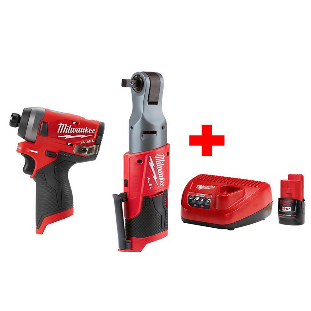 Milwaukee Impact Ratchet Brushless Cordless Tight Spaces 12 Volt M12 