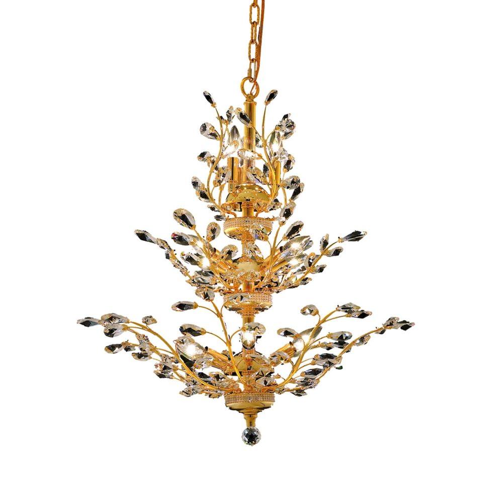 Elegant Lighting 13-Light Gold Chandelier with Crystal Clear-EL2011D27G