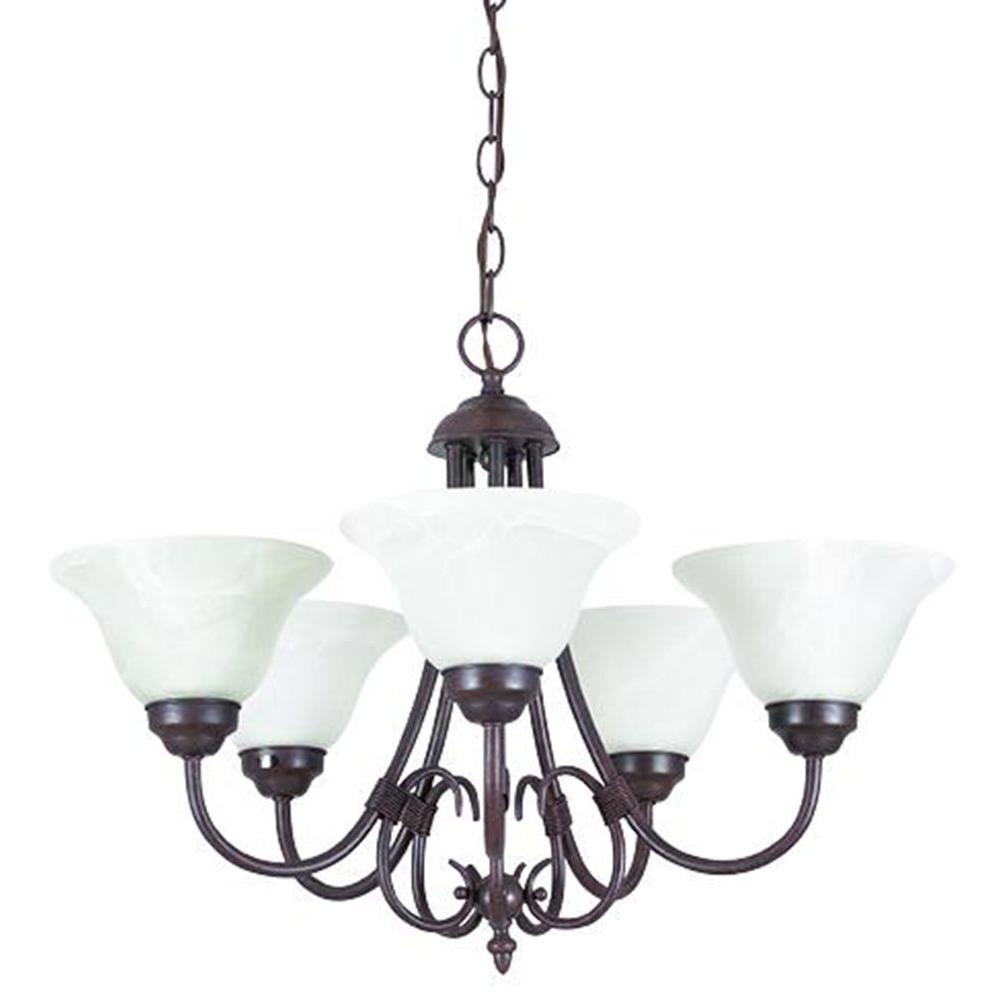 Sunset 5 Light Oil Rubbed Bronze Chandelier F6345 62 The Home Depot Sunset 5 Light Oil Rubbed Bronze Chandelier