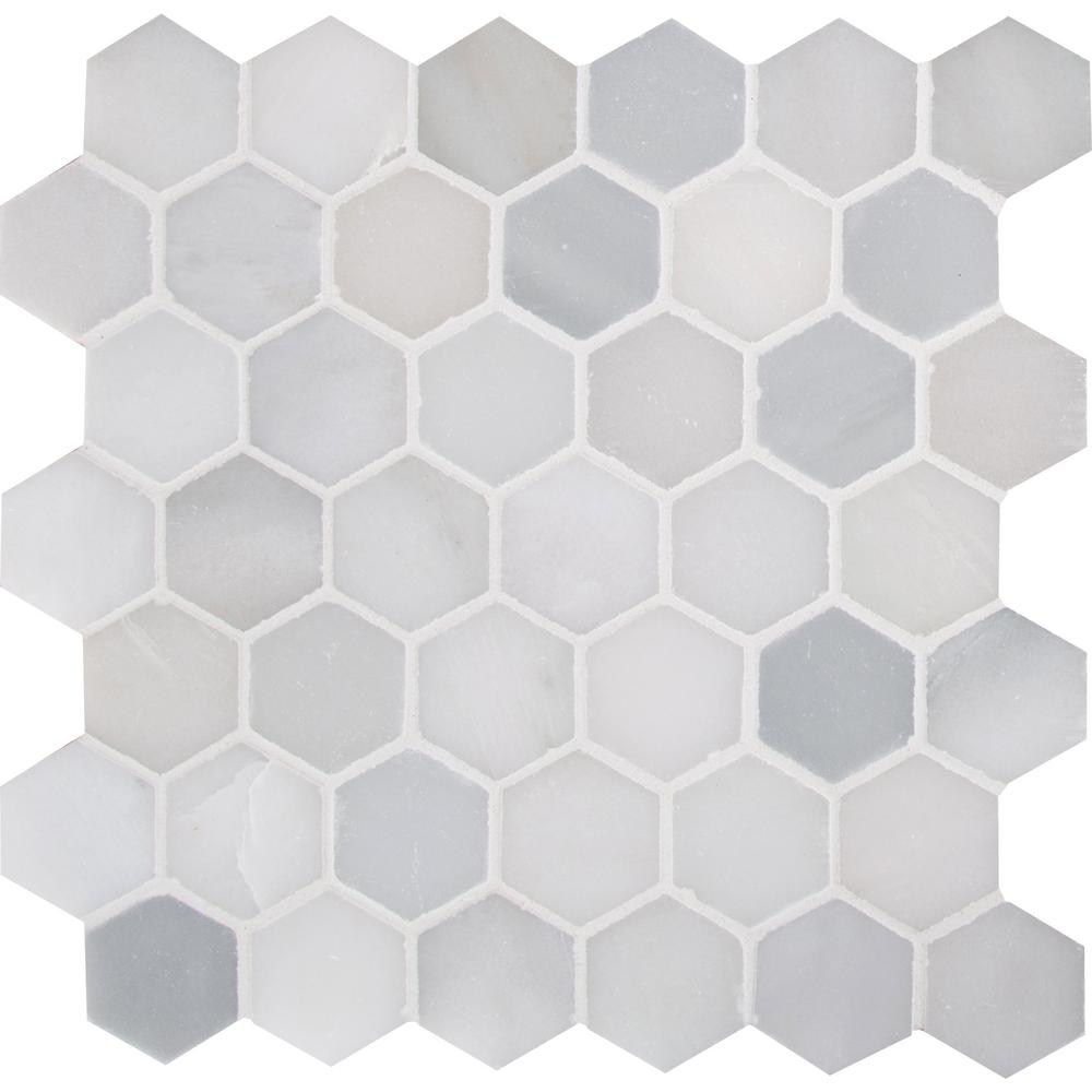 Msi Carrara White Hexagon 12 In X 10mm Matte Porcelain Mesh Mounted Mosaic Tile 1 Sq Ft Msi Carrara White Hexagon 12 In X 10mm Matte Porcelain Mesh Mounted Mosaic Tile 1 Sq Ft