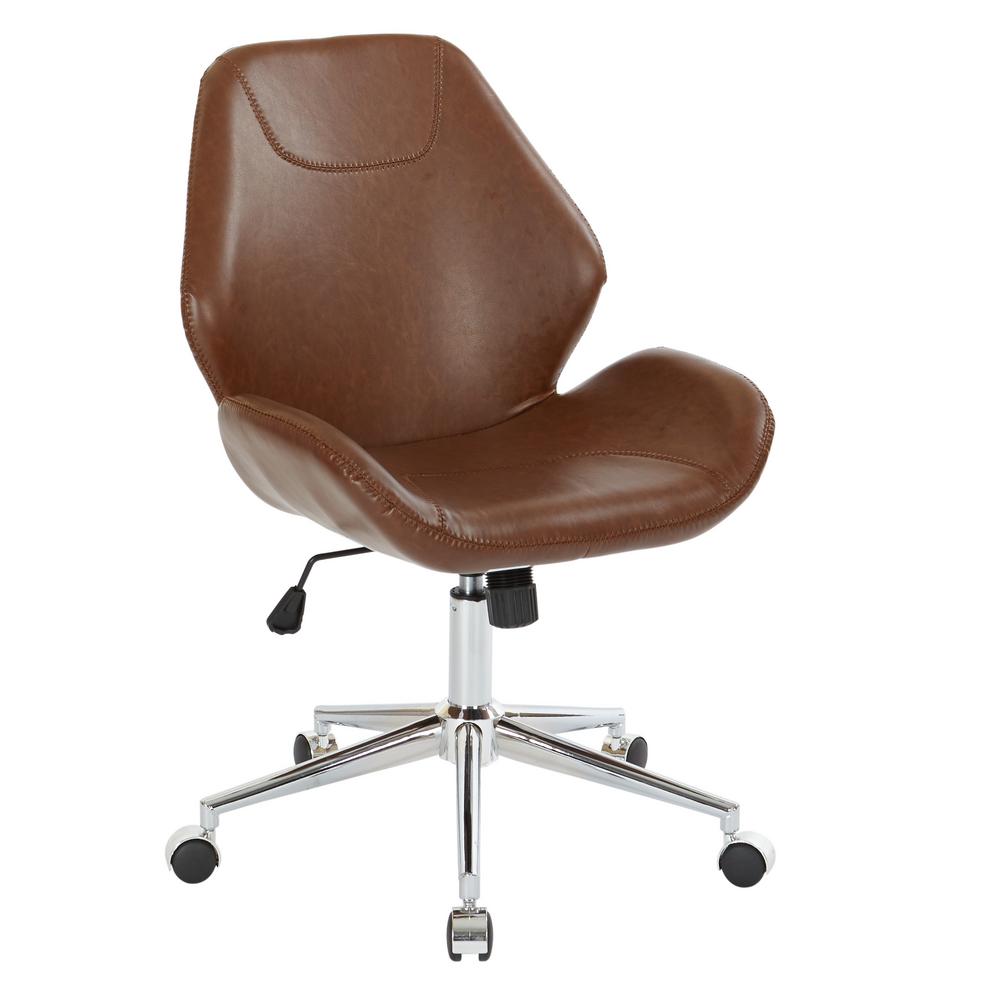 Osp Home Furnishings Chatsworth Saddle Faux Leather Office Chair