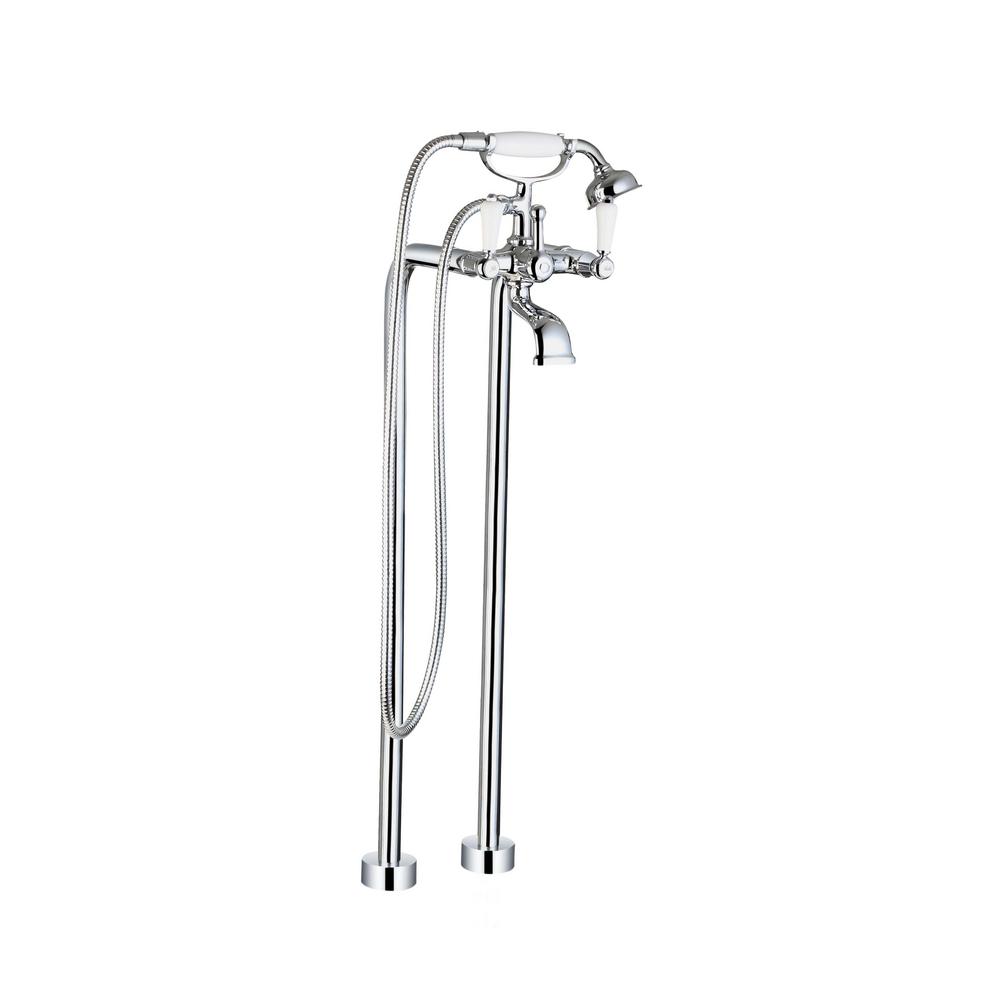 Ancona Traditional 2 Handle Floor Mount Claw Foot Tub Faucet With