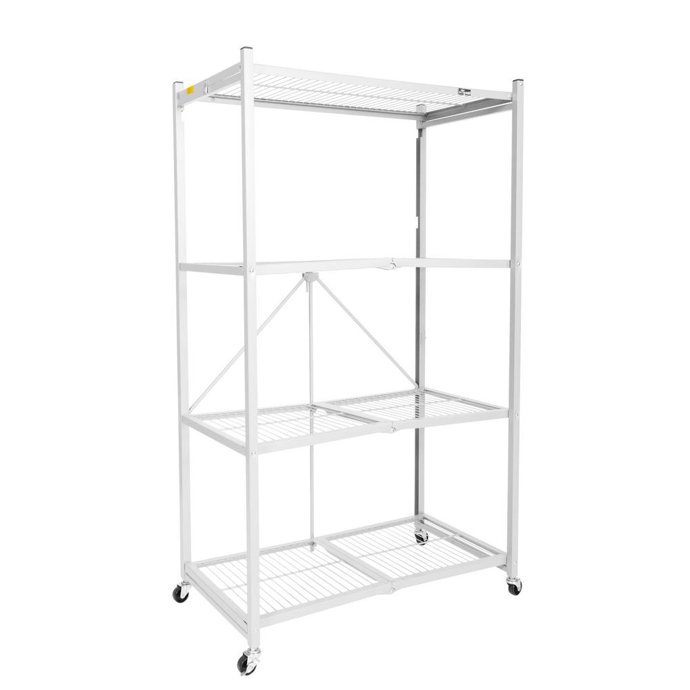White Piowio 3 Tier Metal Rolling Utility Cart Steel Wire Organizer Storage Shelf with Lockable Wheels for Home Living Room Bedroom Bathroom Kitchen Office Garden etc.