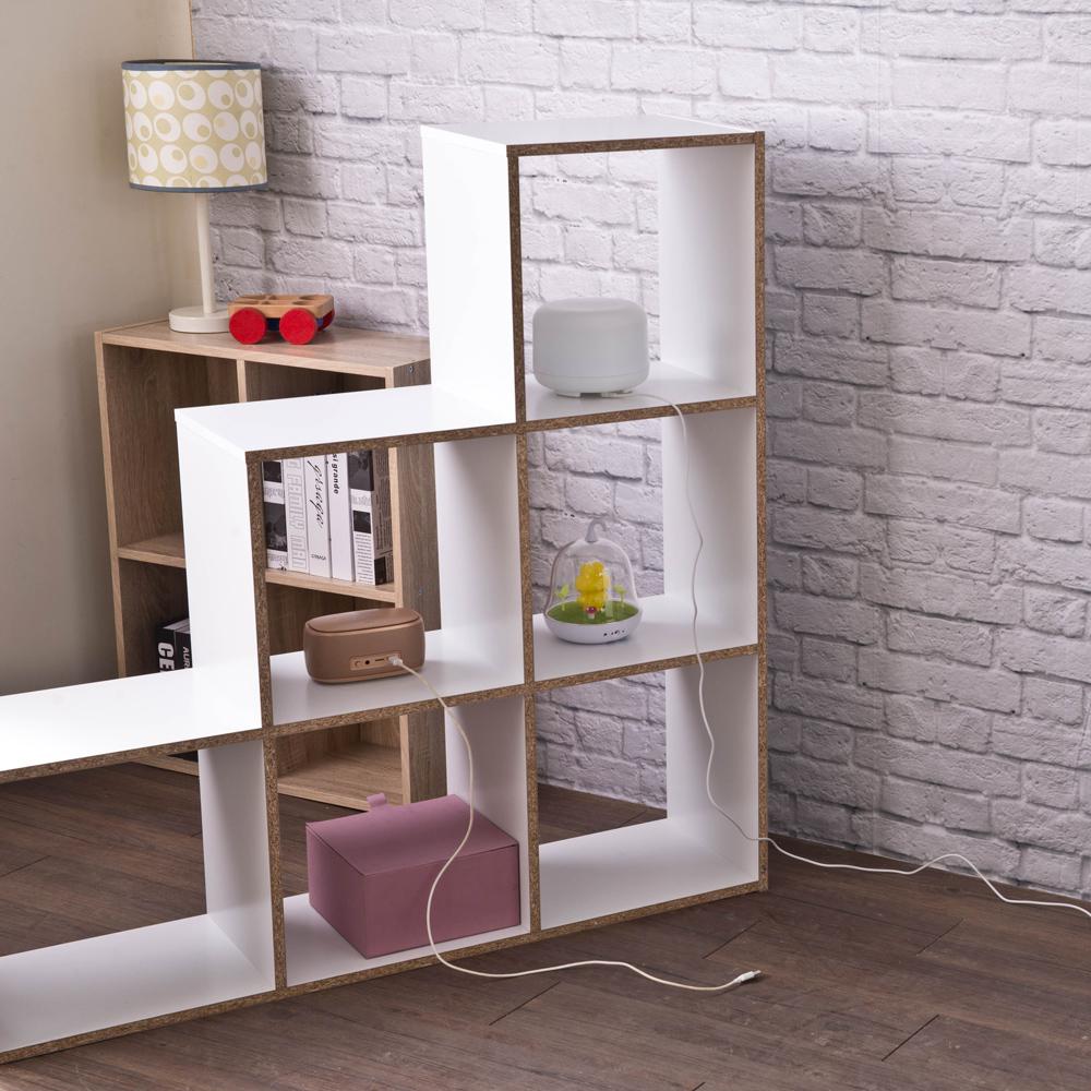 Boyel Living 6 Cubes White Bookcase Organizer Storage Shelf Closet