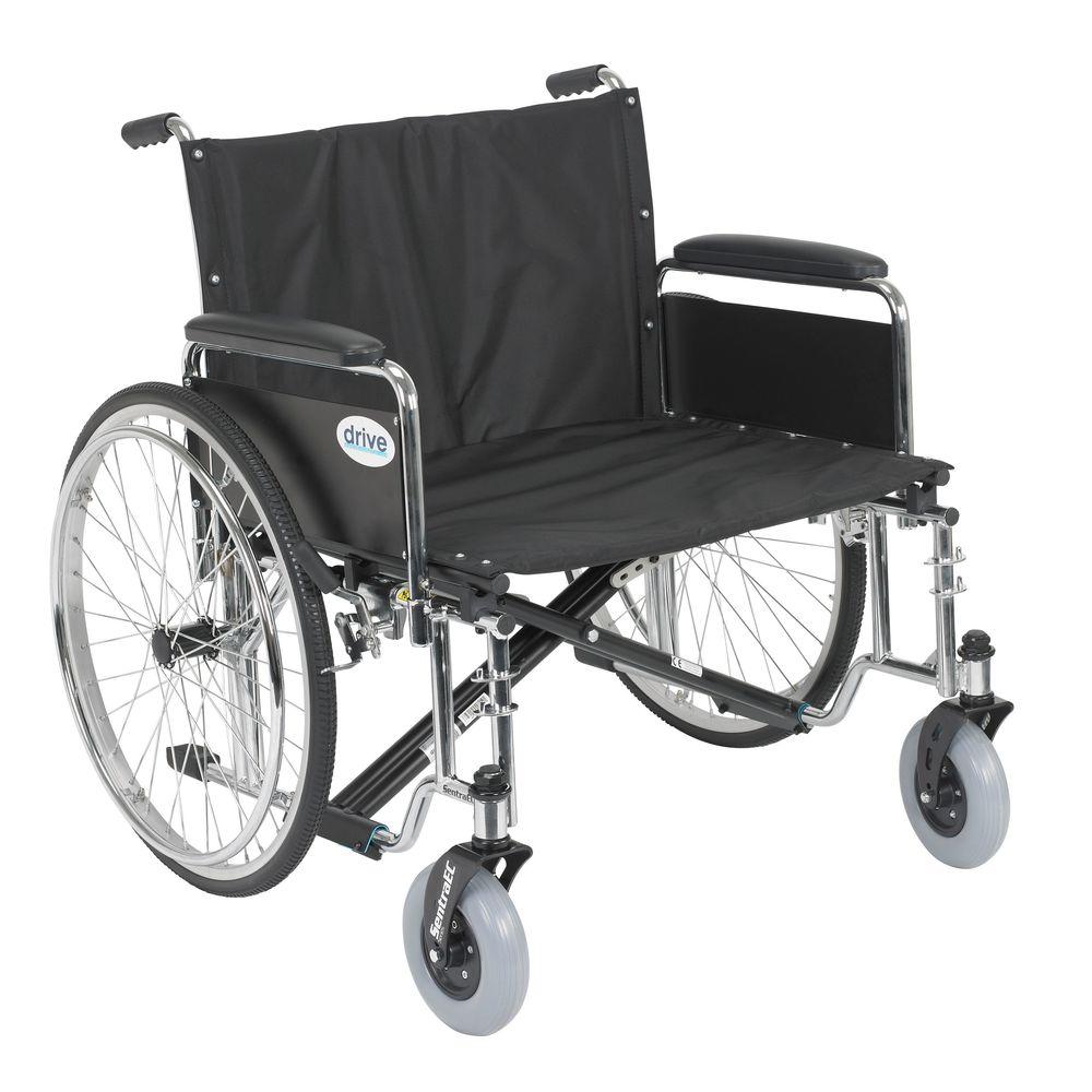 Drive Sentra EC Heavy Duty Extra Wide Wheelchair with Detachable Full