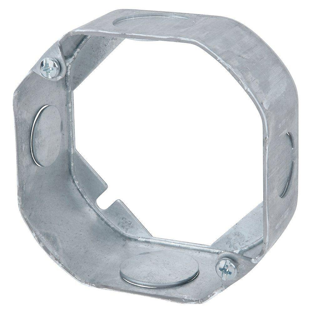 4 in. 1-1/2 in. Deep Pre-Galvanized Steel Octagon Box Extension Ring ...