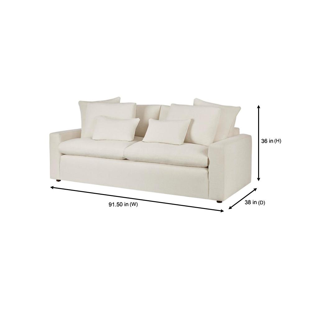 Home Decorators Collection Daymont Acuff Ivory Straight Standard Sofa 91 5 In W X 36 In H 657ad16ai The Home Depot
