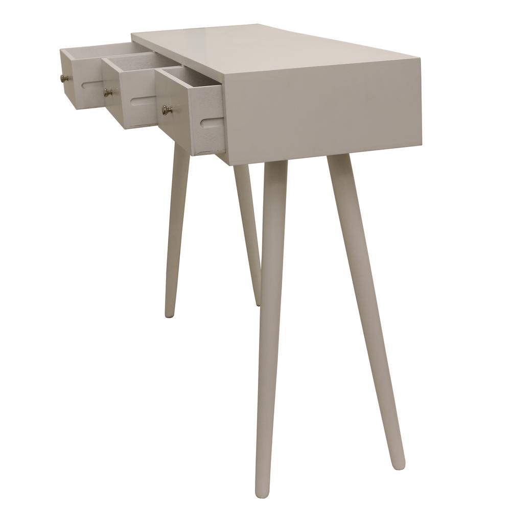 Modern console table 2 drawer wood look MDF steel legs /80x40x45 cm white en.casa 