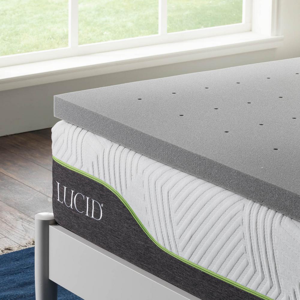 Lucid 2 in. Cal King Bamboo Charcoal Memory Foam Mattress TopperHDLU20CK30BT The Home Depot