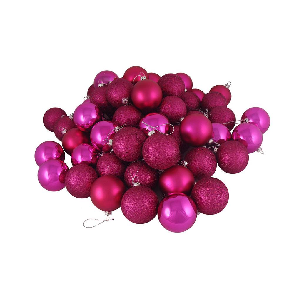 4 Northlight Shatterproof Shiny Pink Magenta UV Resistant Commercial Christmas Ball Ornament