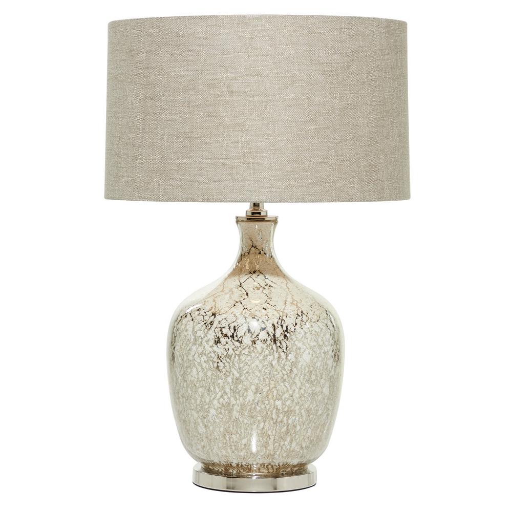 Litton Lane 16 In X 26 5 Silver, Glass Lamp Shades At Home Depot
