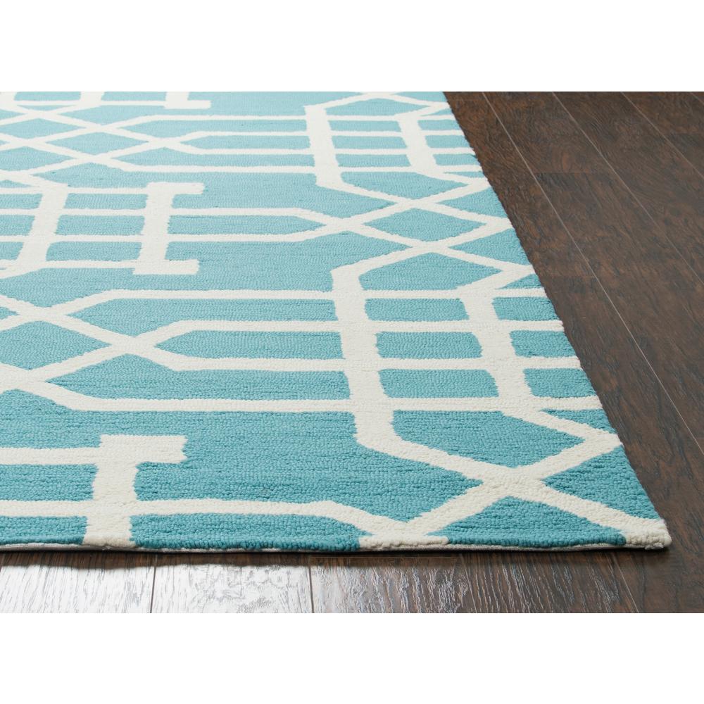 Rizzy Home Azzura Hill Teal Geometric 9 ft. x 12 ft. Indoor/Outdoor