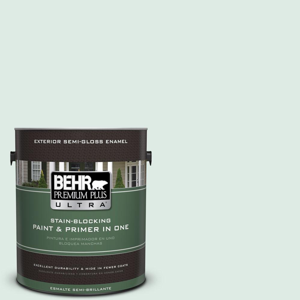 BEHR Premium Plus Ultra 1gal. M4301 Snowbound SemiGloss Enamel Exterior Paint585001 The