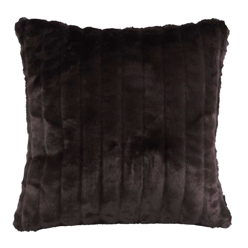 Best Home Fashion Luxe Black Fur PillowPILLOW_LUXEFUR18SBLACK The