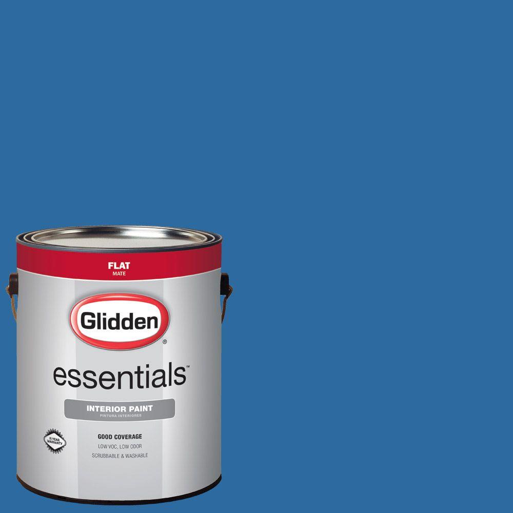 Glidden Essentials 1 Gal Hdgv14d Deep Sapphire Blue Flat Interior Paint