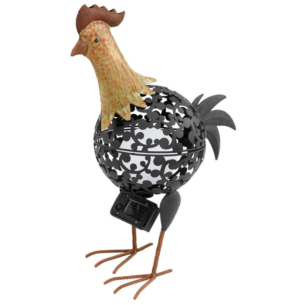 Tryme Rooster Solar Lights Outdoor Decorative Garden Statue Gifts For Chicken