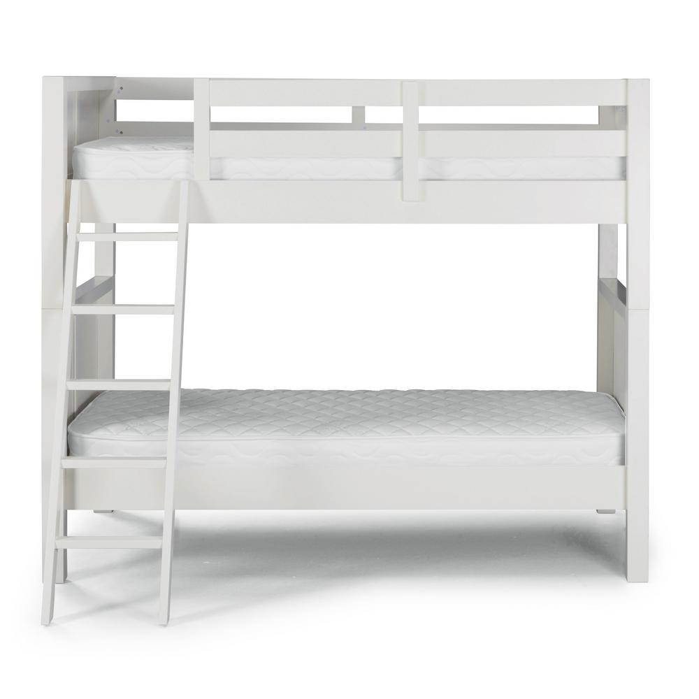 Homestyles Naples Off White Twin Over Twin Bunk Bed 5530 54 The