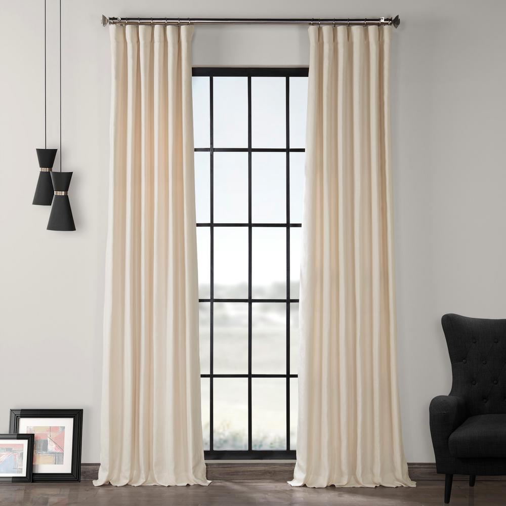 Exclusive Fabrics Furnishings Ancient Ivory French Linen Curtain