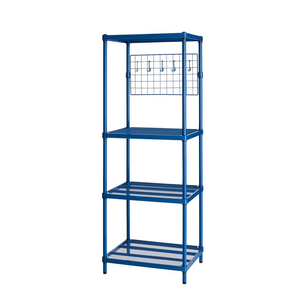 Yes Blue Shelves Units Shelving The Home Depot Meshworks 4 Shelf Metal Petrol Blue Freestanding Utility Grid Unit