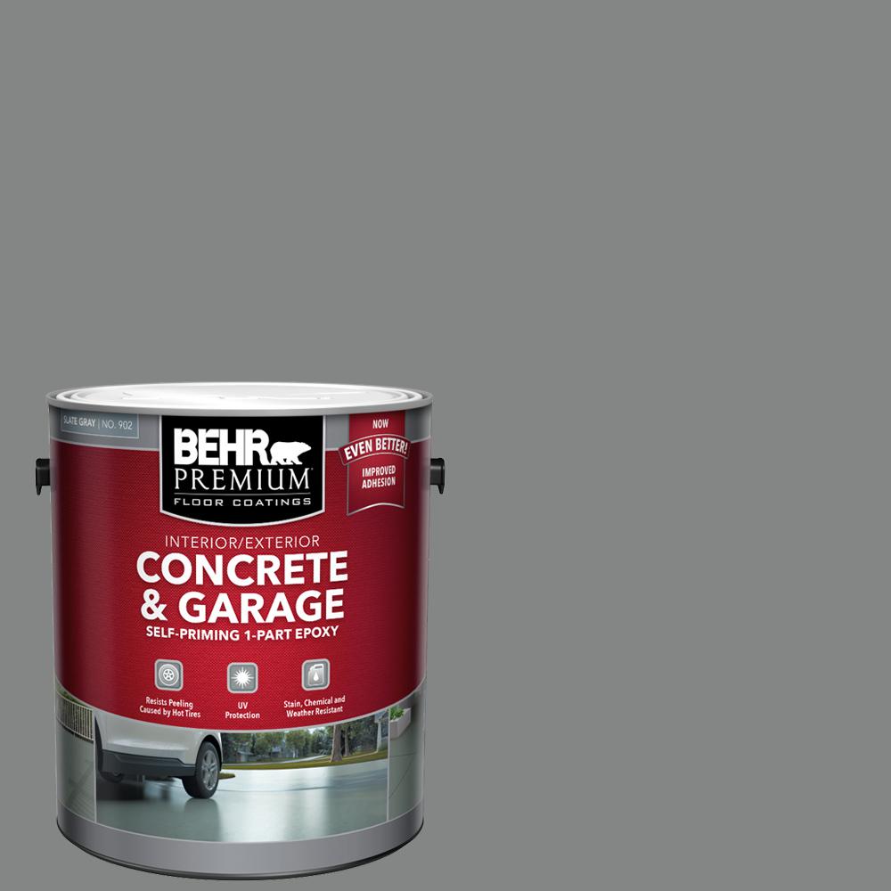 1 Gal Slate Gray Self Priming 1 Part Epoxy Satin Interior Exterior Concrete And Garage Floor Paint