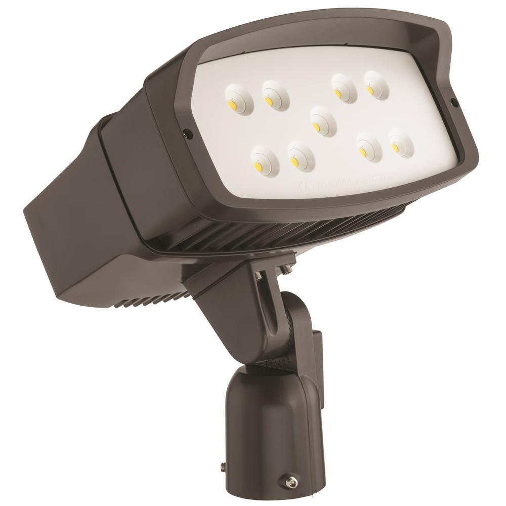 0 500 300 400 Lithonia Lighting The Home Depot Ofl2 Led Bronze Outdoor Flood Light