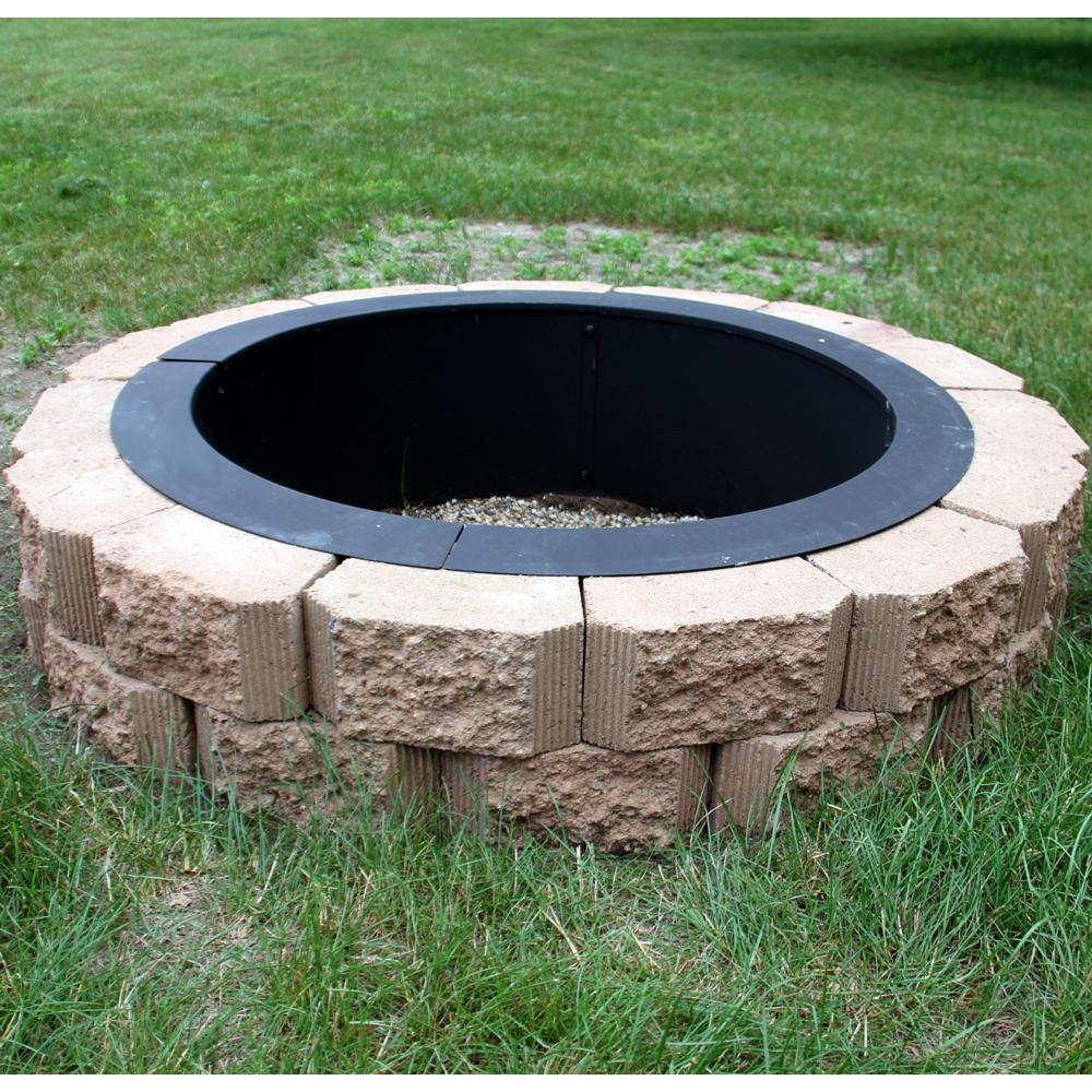 Sunnydaze Decor 39 In Dia X 10 In H Round Steel Wood Burning Fire Pit Ring Liner Nb Fprhd39 The Home Depot