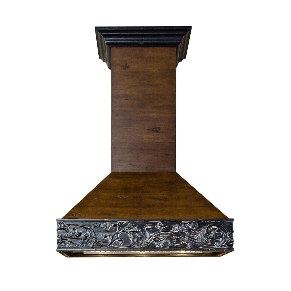 ZLINE 42 in. 1200 CFM Wooden Wall Mount Range Hood in Antigua and Walnut