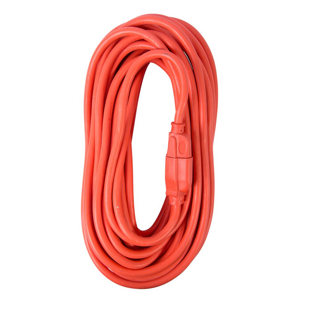 50 ft. 14/3 SJTW 15 Amp/125-Volt Outdoor Single Receptacle Extension Cord, Orange