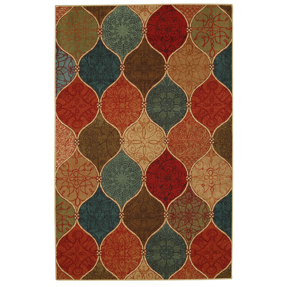 Mohawk Home Riza Tile Fret Multi 5 ft. x 7 ft. Area Rug 001467 The
