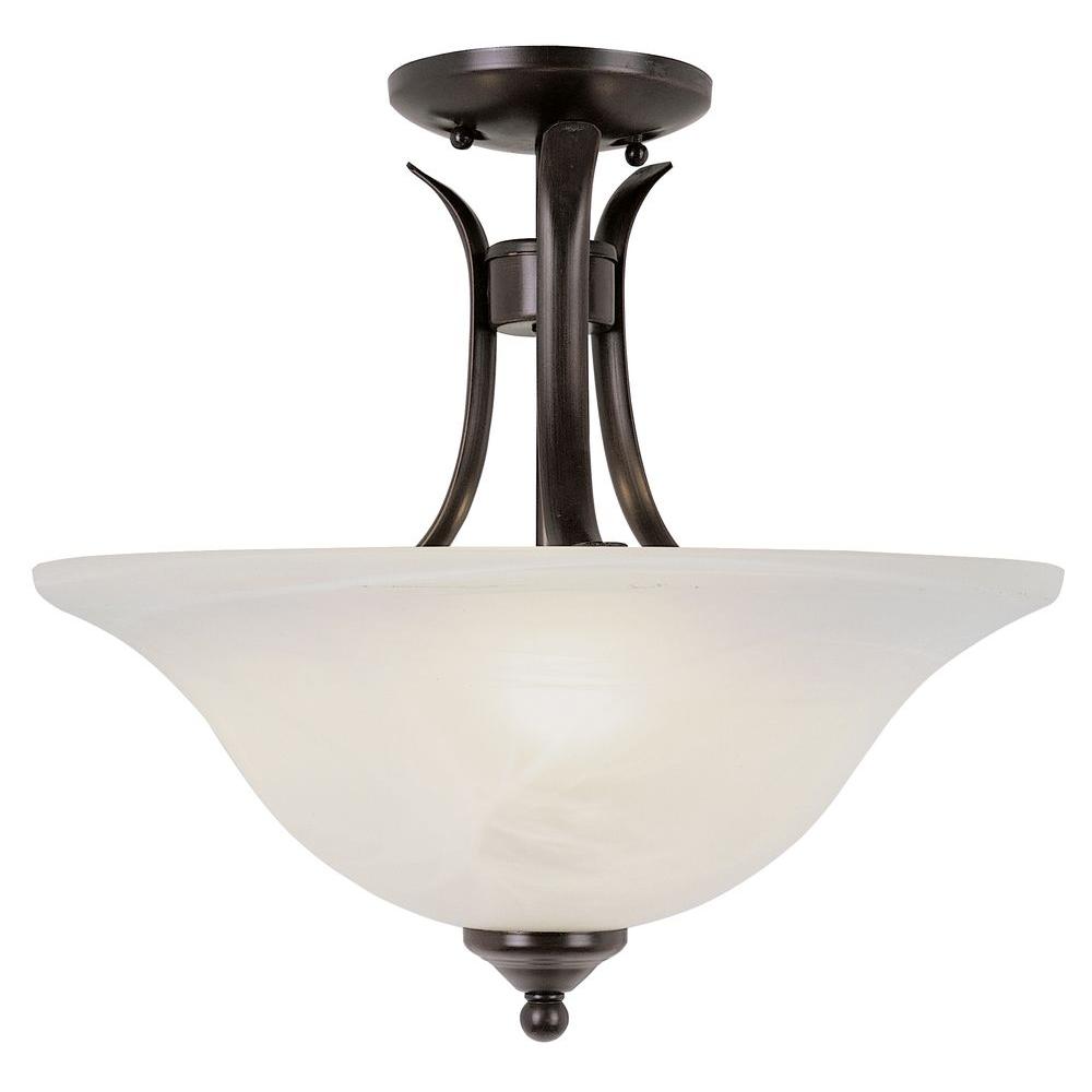 Thomas Lighting Harmony 2-Light Aged Bronze Ceiling Semi ...