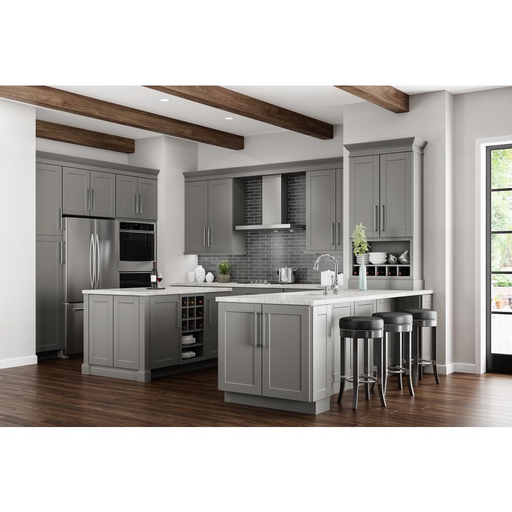 Hampton Bay Shaker Assembled 18x42x12 In Wall Kitchen Cabinet In Dove Gray Kw1842 Sdv The Home Depot