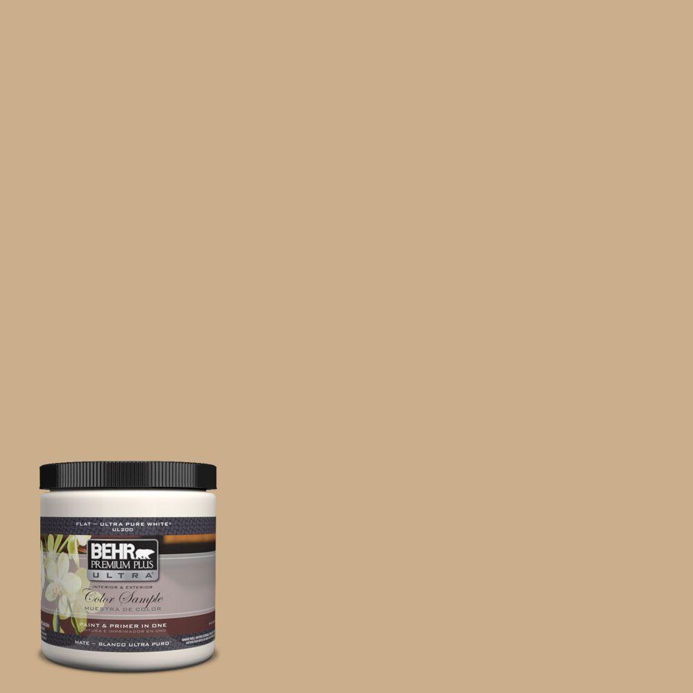 Behr Premium Plus Ultra 8 Oz Ul160 5 Raffia Ribbon Matte Interior Ul160 5 Raffia Ribbon Matte Interior Exterior Paint And Primer In One Sample