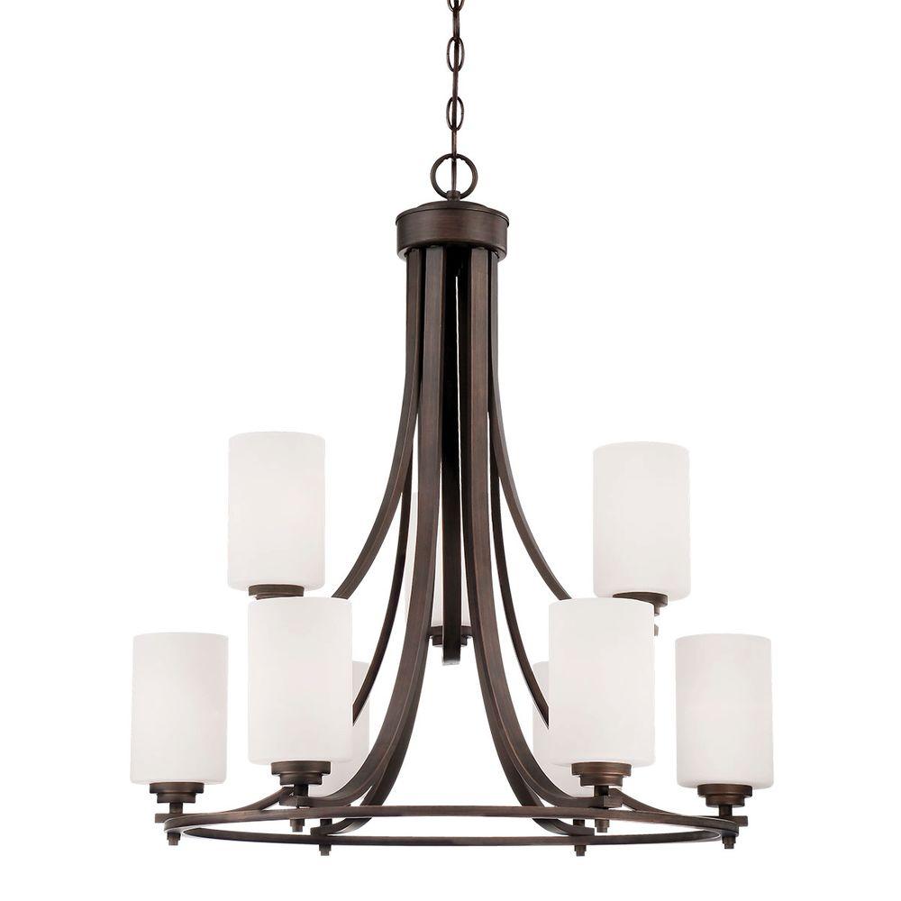 Millennium Lighting 9-Light Rubbed Bronze Chandelier with ...