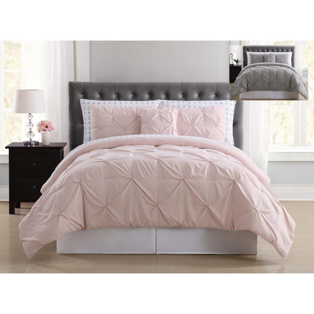 Truly Soft Arrow Pleated Grey Full Bed in a Bag BIB1969GYFAR32 The