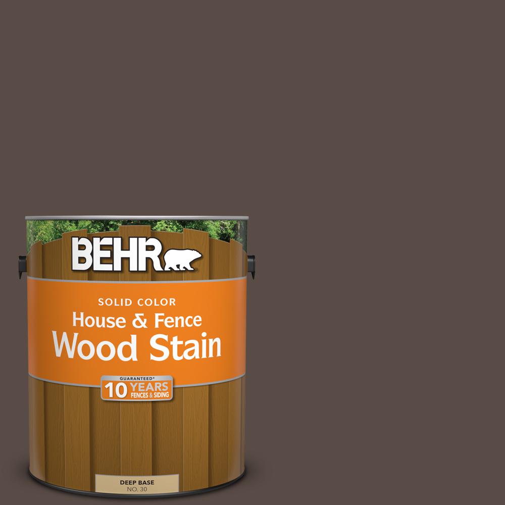 Behr 1 Gal Ppu5 19 Dark Truffle Solid Color House And Fence Ppu5 19 Dark Truffle Solid Color House And Fence Exterior Wood Stain 03001 The Home Depot