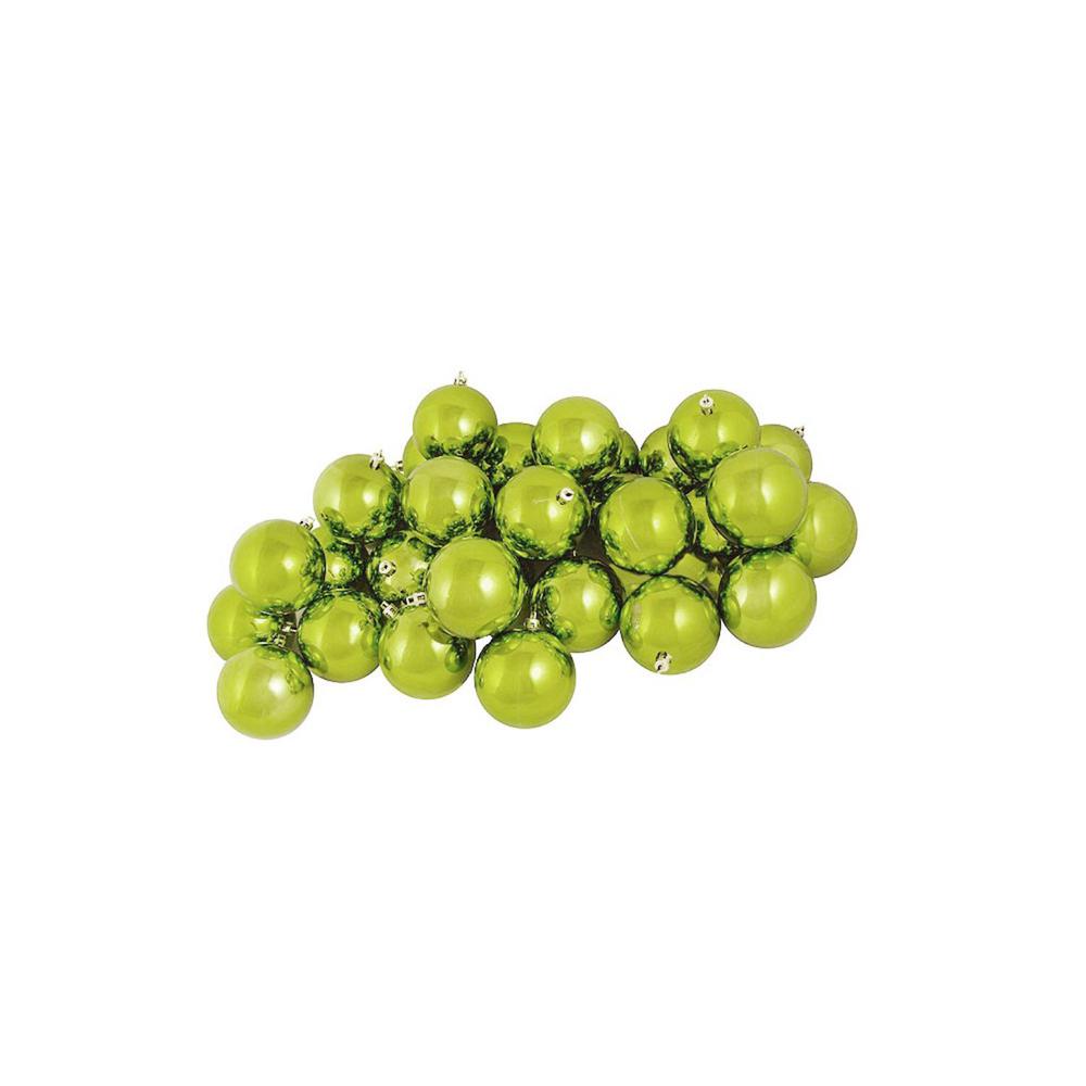 Northlight Shiny Green Kiwi Shatterproof Christmas Ball Ornaments Shiny Green Kiwi Shatterproof Christmas Ball Ornaments 12 Count
