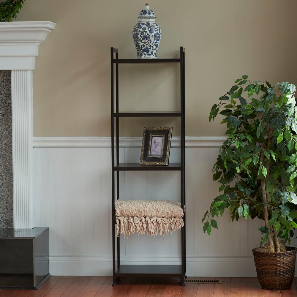 Household Essentials 5 Shelf Tower, Black Wood Grain81081 The Home