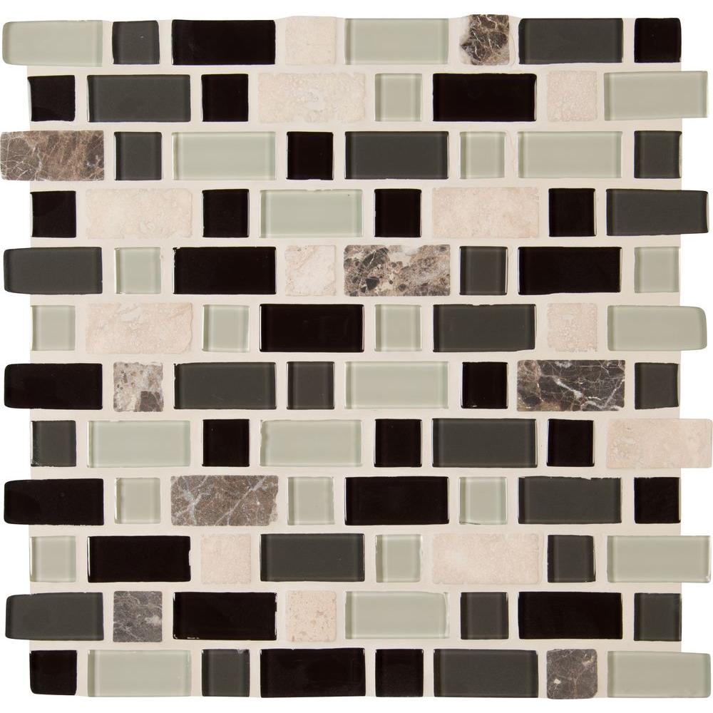 MSI Woodlands 12 in. x 12 in. x 6mm Glass Stone MeshMounted Mosaic