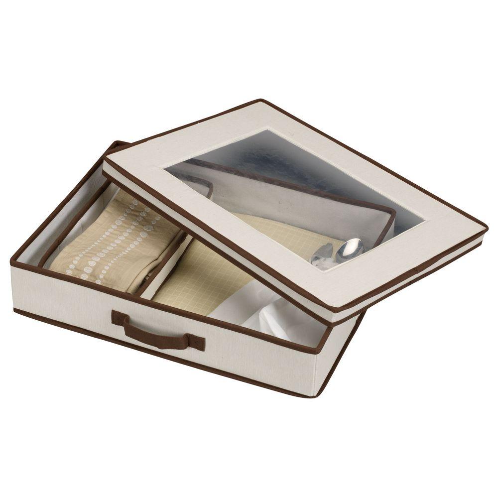 Tabletop Set Storage Chest Canvas With Trim Window On Top 545