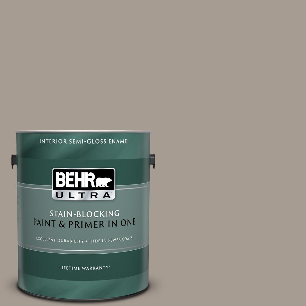 BEHR ULTRA 1 gal. N2004 Rustic Taupe SemiGloss Enamel Interior Paint