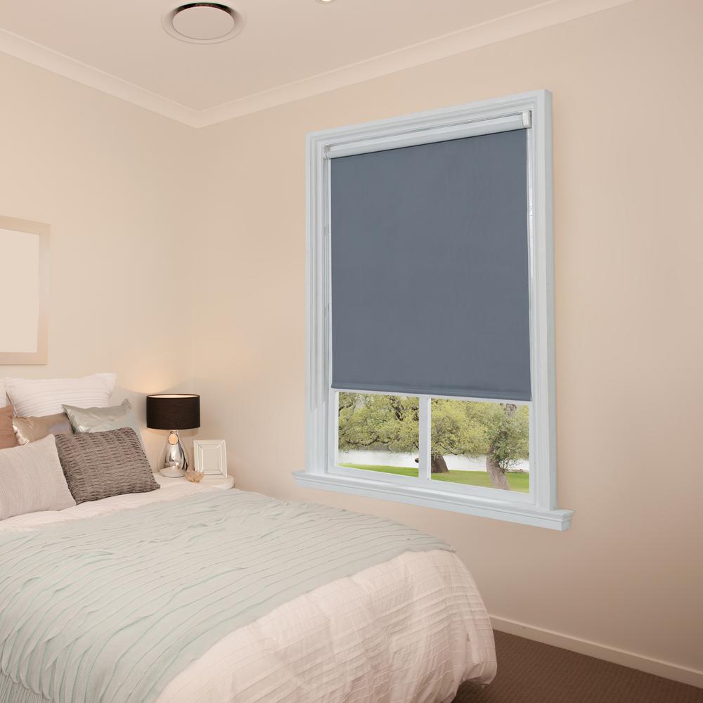 HOME basics CuttoWidth Ash Cordless Solid Blackout Fabric Interior