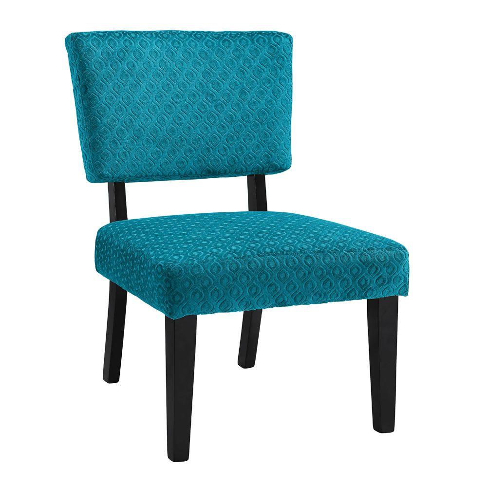 Linon Home Decor Taylor Teal Chenille Side Chair 36080teal01u The Linon Home Decor Taylor Teal Chenille Side Chair