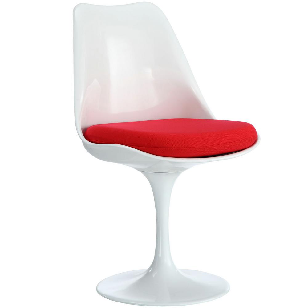 Modway Lippa Red Dining Fabric Side Chair Eei 115 The Home Depot