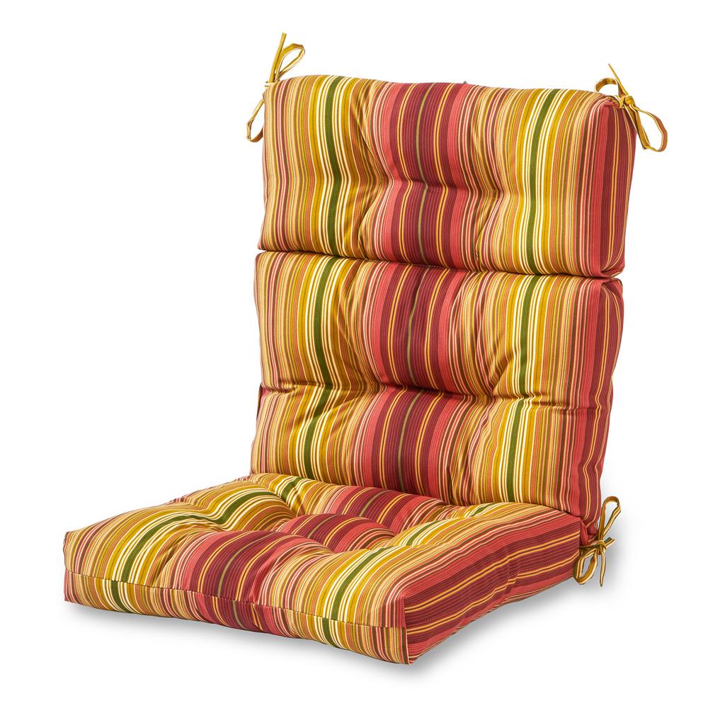 Greendale Home Fashions Kinnabari Stripe Outdoor High Back Dining Chair