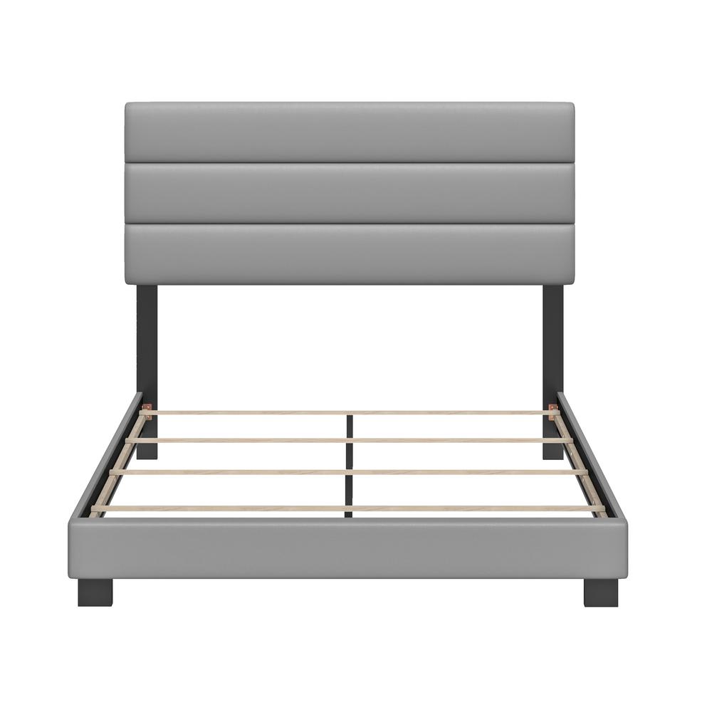 Rest Rite Vivian Faux Leather Grey Queen Upholstered Platform Bed Frame Npgr936qn The Home Depot - Leather Upholstered Queen Bed Rest Rite Vivian Faux Leather Grey Queen Upholstered Platform Bed Frame Npgr936qn The Home Depot - Leather Upholstered Queen Bed
