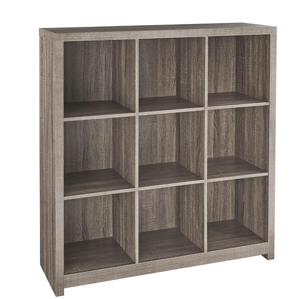 ClosetMaid 37 in. x 39 in. Premium Weathered Teak 9Cube Organizer