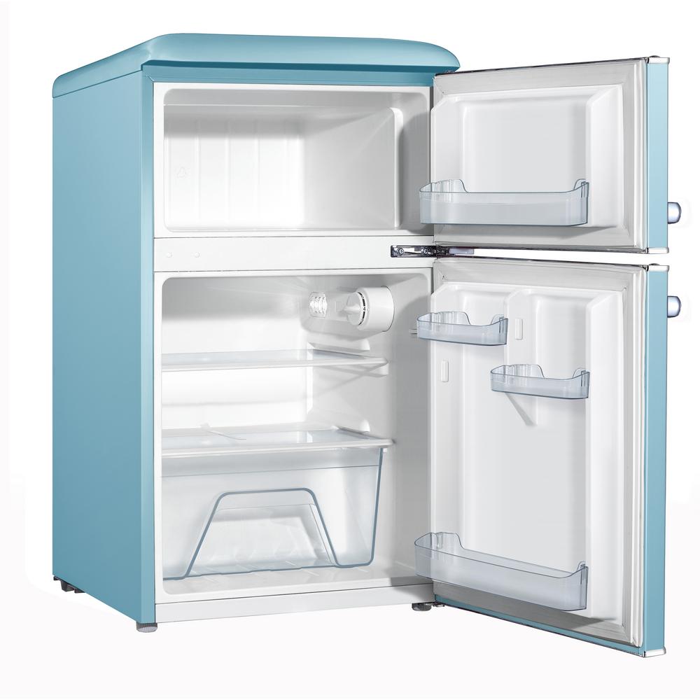 Galanz 3 1 Cu Ft Retro Mini Fridge With Dual Door True Freezer