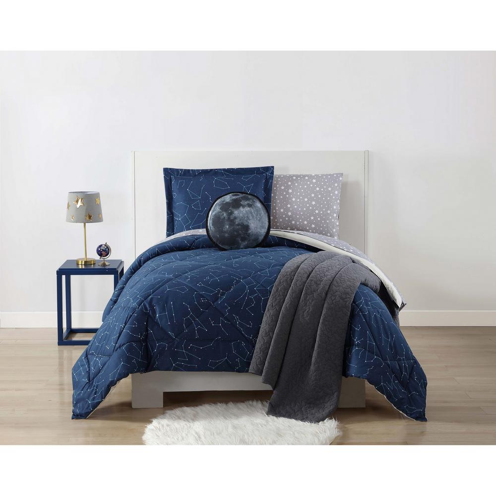 Laura Hart Kids Night Sky Printed Midnight Blue Twin Xl Comforter Highlights